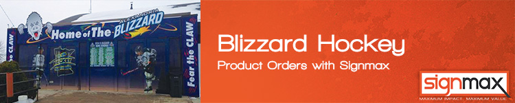 Custom Signage for Blizzard Hockey by Signmax.com